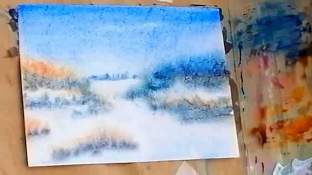 Акварель Пейзаж  Лёгкое рисование Рисуем с Любовью Draw with Love