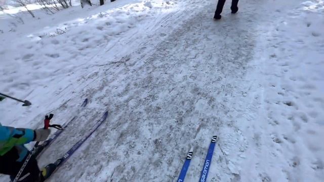 Катание на лыжах ⛷️ в парке Малевич! ⛄️#дети #многодетнаясемья #паркиподмосковья #кудапойтисдетьми