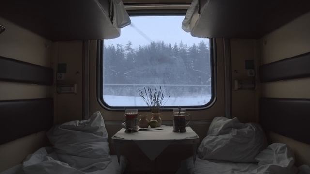 ПОЕЗДКА НА ПОЕЗДЕ ЗИМОЙ 4К