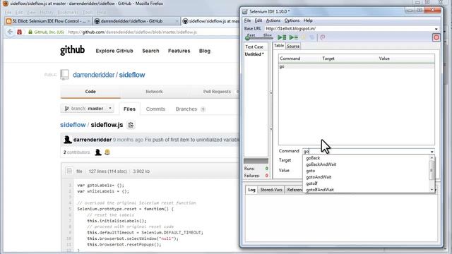 13. How to use user extensions in selenium IDE ? How to use while loop in selenium IDE ?