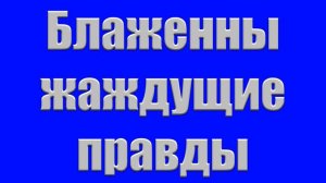 "Блаженны жаждущие правды" Шульган В.