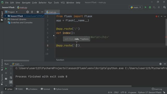 Уроки Flask для начинающих #1 | Как установить Flask и сделать первое веб приложение смотреть онлайн