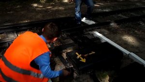 Перевод централизированной стрелки с помощью курбеля. Киевская ДЖД