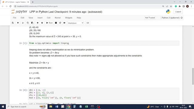 Solving Linear Programming problems in Python