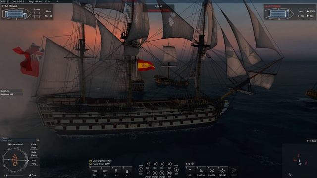 Quick Dispatch of Enemy Ships, Stern Raking in Santa Ana "2," Naval Action. смотреть онлайн