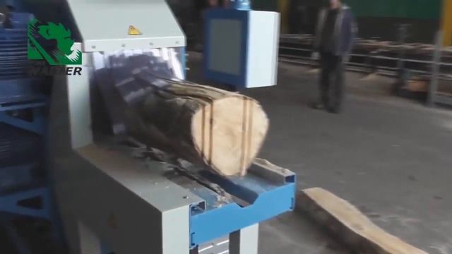 Распил бруса на Бревнопильном станке Walter TD KBA. Демонстрация на производстве