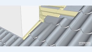 Обход широкой трубы на кровле из металлочерепицы. Пошаговая инструкция по монтажу. УНИКМА.