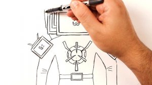 Как нарисовать Титан ТВ Мен 3.0