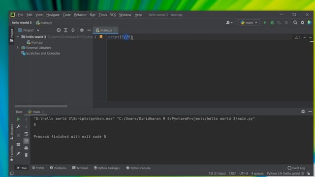 ARITHMETIC OPERATORS AND OPERATOR PRECEDENCE IN PYTHON|PYTHON|LEARN WITH GIRI смотреть онлайн