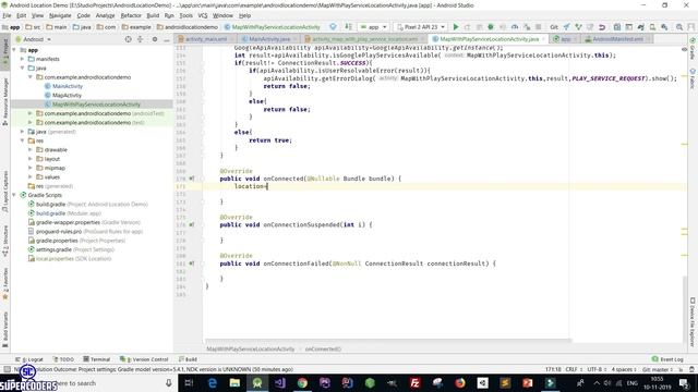 Android Get Location Using Google Play Services смотреть онлайн