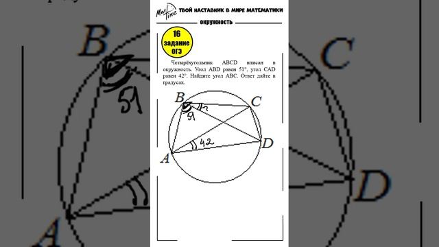 16 задание ФИПИ ОГЭ 2024 ЯЩЕНКО / четырехугольник #математикаогэ #маттайм #огэ