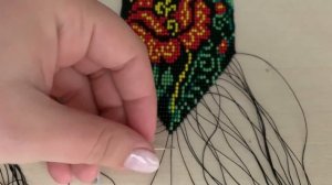 МК плетіння гердану на станку. / Бисероплетение на станке. Гердан из бисера. Часть 4. Фініш.