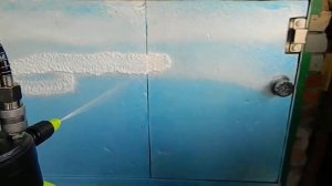 Самодельный пеногенератор из опрыскивателя с подачей воздуха от компрессора.
