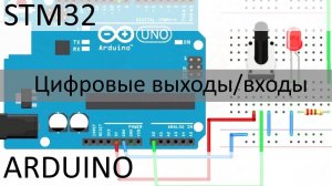 ARDUINO простой пример использования цифровых портов скейтч BLINK Программирование STM32 микроконтро