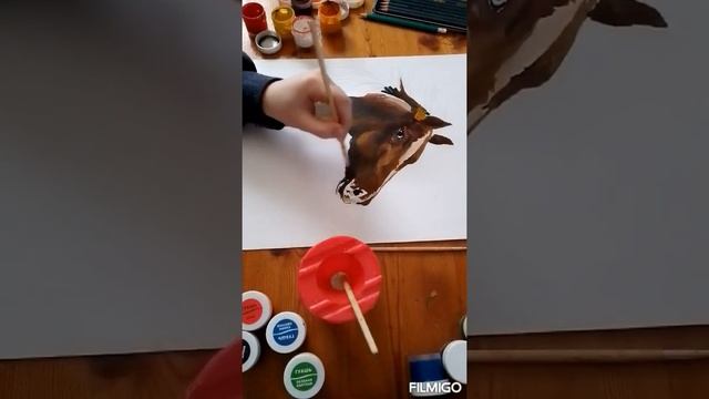 лошадь гуашью✍️?просто,легко и быстро!? смотреть онлайн