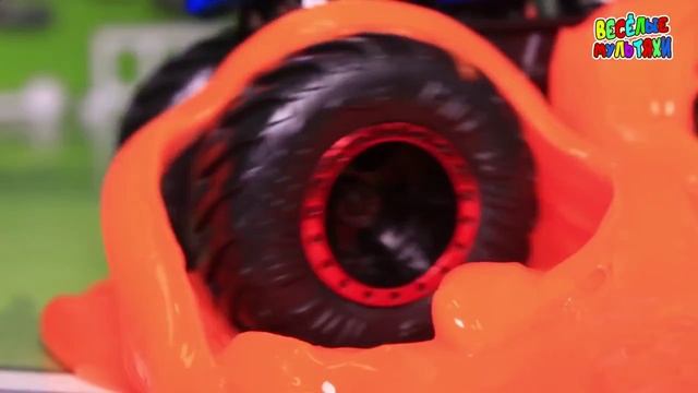Мультики про машинки Вспыш и Hot Wheels. Состязание в слизи. Мультфильмы для дет смотреть онлайн