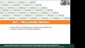 ATBC2021 [Lightning talks] Conservation Genetics and Genomics in the Face of Global Change