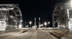 Пакгаузы. Реплики Шуховской башни. Стрелка. Нижний Новгород.