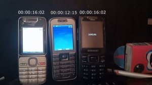 Nokia C2-01, 6233, Samsung GT-C5212i Включение и Выключение.