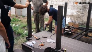 Подробный пример строительства террасы из ДПК на металлокаркасе (все этапы). WOODGRAND