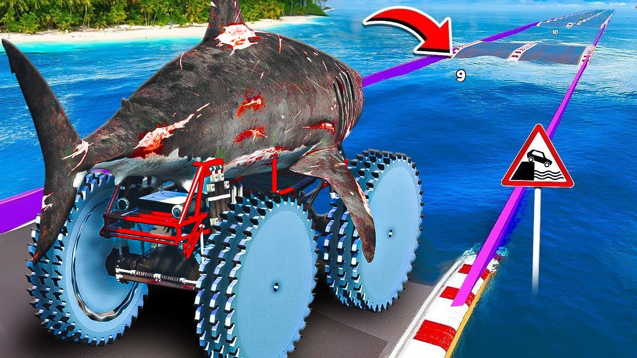 СМОЖЕТ ЛИ ГИГАНТСКИЙ МЕГАЛОДОН НА КОЛЁСАХ ПИЛАХ ПРОЕХАТЬ ГЛУБОКУЮ ЯМУ С ВОДОЙ ГТА 5 МОДЫ РАЙЛЮХА смотреть онлайн