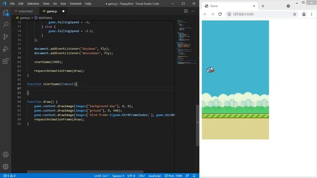 Writing Flappy Bird game with JavaScript and canvas element смотреть онлайн