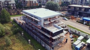 MONTEVILLE-2 Строительство современного монолитного дома с плоской крышей. Отделка/утепление фасадо