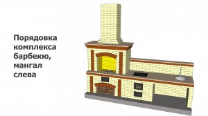 Порядовка комплекса барбекю, мангал слева