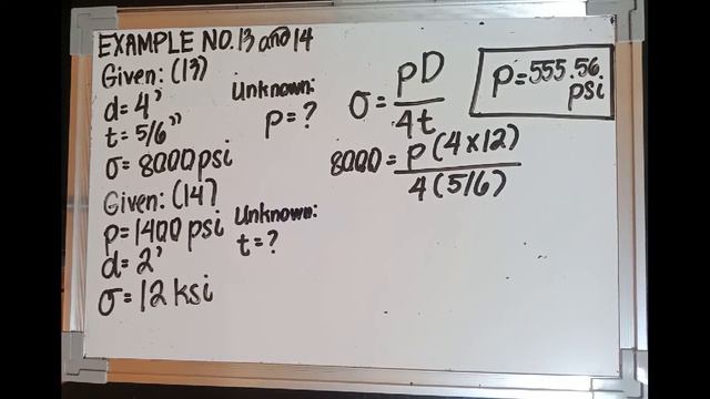 Mechanics of Deformable Bodies - Examples - 13 and 14 (Thin - walled Pressure Vessels) смотреть онлайн