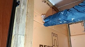 Стены из отходов ДСП. Утепление пеноплексом.