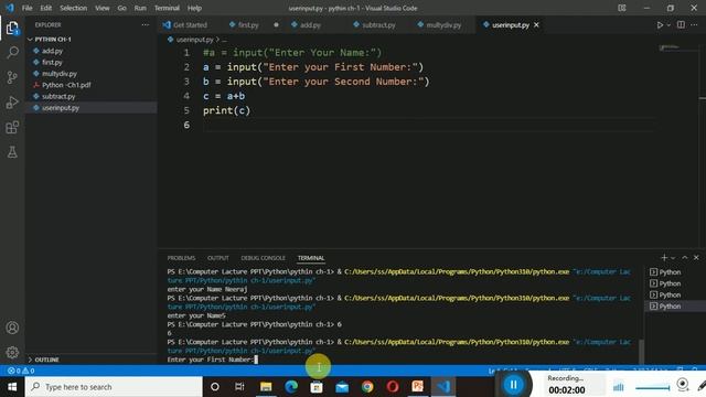 Python Program for Taking user input #python #codewithneeraj #inputfunction