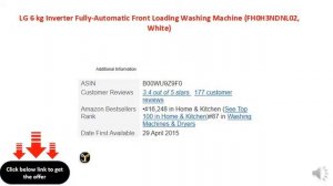 LG 6 kg Inverter Fully-Automatic Front Loading Washing Machine (FH0H3NDNL02, White)