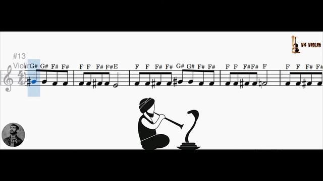 മകുടി - Snake Charmer Notes: The Violin, Piano, Guitar, Flute etc. Arr. by Violinist Sibin V4 Violi смотреть онлайн