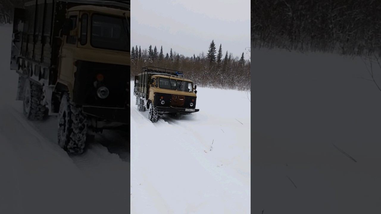 ГАЗ 66 по снежному насту #бездорожье #газ66 смотреть онлайн