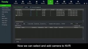 How to modify ip of tiandy ip camera's from Tiandy nvr from nvr gui and add other segment ip also.