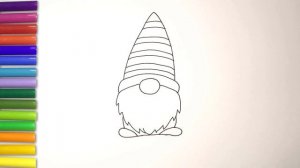 How to draw a cute Gnome Christmas Step by step | Как нарисовать Гнома | Як намалювати Гнома