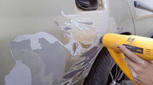 Cнятие старого лкп с помощью фена.