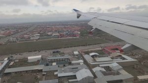 Посадка в новом аэропорту Самарканда. Airbus A320, UK32018, Март 2022