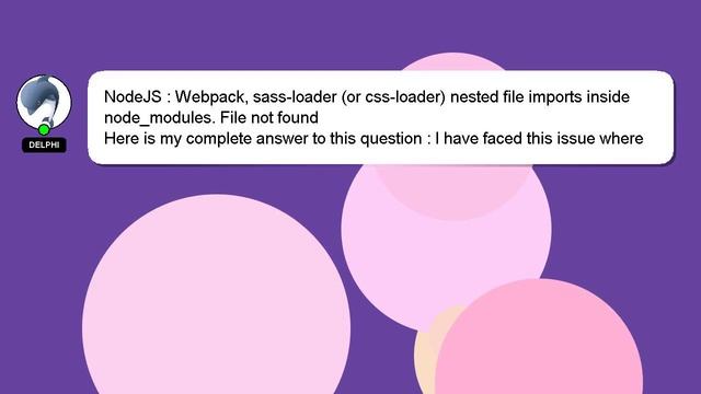 NodeJS : Webpack, sass-loader (or css-loader) nested file imports inside node_modules. File not fou смотреть онлайн