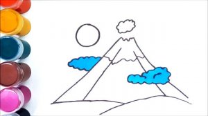 Сурет салу вулкан | Как нарисовать вулкан | How to draw a volcano