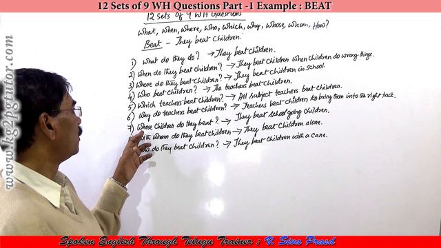 12 sets of 9 WH questions Example BEAT Part 1 | Telugu смотреть онлайн