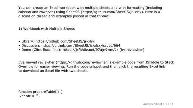 HTML : How to export HTML tables to a single Excel workbook with different sheets? смотреть онлайн
