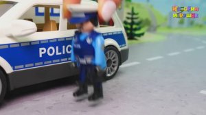 Машинки мультики с игрушками Плеймобил - Обманный ход! Полицейская машинка Скорая помощь.