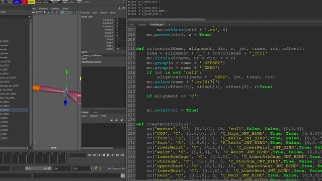 Changing Control Curve Colors | Maya Python Auto Rig Tutorial смотреть онлайн