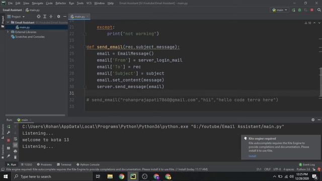 Don't Type Email, Create Your Own Email Bot | Python Project | Email Automation Bot | Learn Python