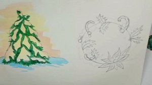 ART on THURSDAYS - Lesson 25, 2021 - How to do Christmas postcard fast,  hand make postcard