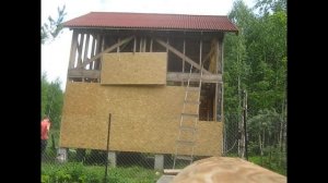 Монтаж ОСП (OSB)  без лесов, каркасный дом в одиночку, обшивка каркасного дома ОСП