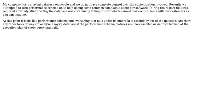 Databases: MySQL Performance Schema