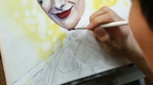 How to draw a portrait with oil painting │Harley Quinn│