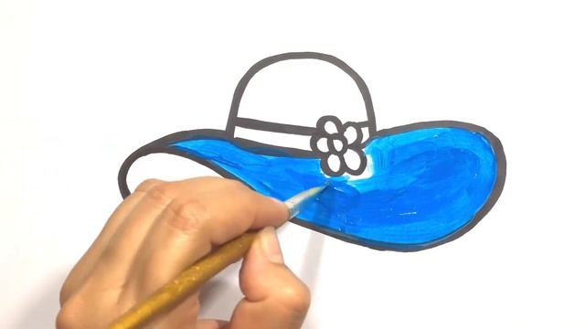 Kак нарисовать шляпу | Menggambar topi untuk anak-anak